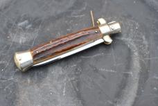 Button Open/Close 4" Closed Switch Italian Nickel Hardware Brass Pins & Liners INOX Patent On Tang
