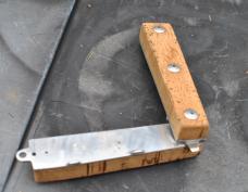Cork Handled Fishing Knife Never Used 5" 1 1/2" Wide Closed With Blade Open 3 3/4" Blade Mirror Poli