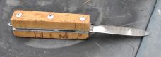 Cork Handled Fishing Knife Never Used 5" 1 1/2" Wide Closed With Blade Open 3 3/4" Blade Mirror Poli