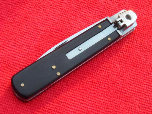 New 7-3/4" Boker style Leverlock automatic switchblade Ebonywood handles New 7-3/4" Boker style Leverlock automatic switchblade Ebonywood handles