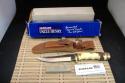 SCHRADE UNCLE HENRY 153UH GOLDEN SPIKE U.S.A. MADE HIGH CARBON STEEL FIXED BLADE KNIFE, SHEATH & BOX
