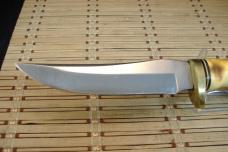 SCHRADE UNCLE HENRY 153UH GOLDEN SPIKE U.S.A. MADE HIGH CARBON STEEL FIXED BLADE KNIFE, SHEATH & BOX