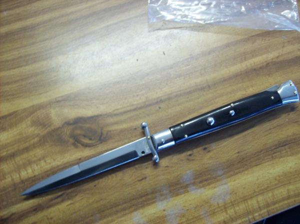 Vintage Italian 11 Inch Swing Guard Black Micarta Bayo Made in Italy Inox 70's 80's Fact. Edge Vintage Italian 11 Inch Swing Guard Black Micarta Bayo Made in Italy Inox 70's 80's Fact. Edge