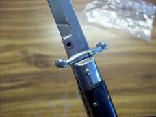 Vintage Italian 11 Inch Swing Guard Black Micarta Bayo Made in Italy Inox 70's 80's Fact. Edge