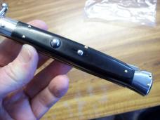 Vintage Italian 11 Inch Swing Guard Black Micarta Bayo Made in Italy Inox 70's 80's Fact. Edge