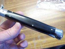 Vintage Italian 11 Inch Swing Guard Black Micarta Bayo Made in Italy Inox 70's 80's Fact. Edge