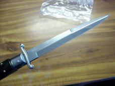 Vintage Italian 11 Inch Swing Guard Black Micarta Bayo Made in Italy Inox 70's 80's Fact. Edge