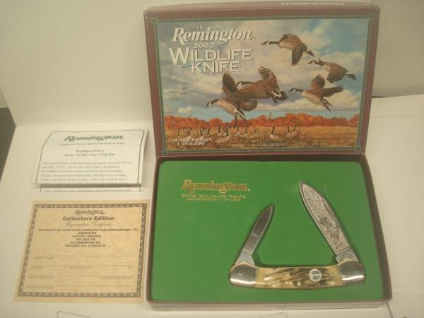 Remington USA Stag Canoe 2002 Wildlife Knife New in Box Geese Limited Edition Remington USA Stag Canoe 2002 Wildlife Knife New in Box Geese Limited Edition