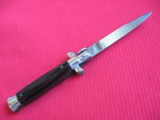 Vintage Italian Small Transitional VIRGINIA 16 cm. Stiletto Horn Switchblade 