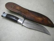 Unbranded Stacked Leather Fixed Blade Knife w/Leather Sheath