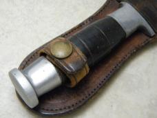 Unbranded Stacked Leather Fixed Blade Knife w/Leather Sheath