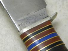 Remington USA RH33 Stacked Leather Fixed Blade Knife w/Sheath