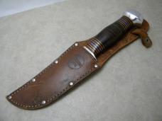Remington USA RH33 Stacked Leather Fixed Blade Knife w/Sheath
