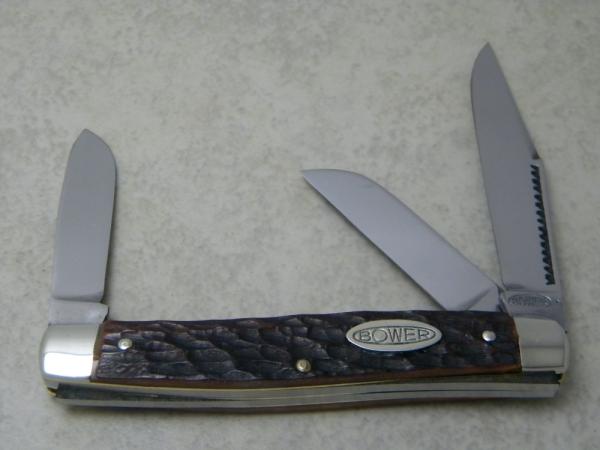 Bower Solingen Germany Jigged Bone Stockman Knife Bower Solingen Germany Jigged Bone Stockman Knife