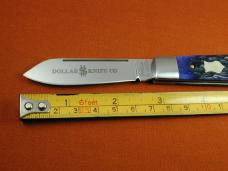 Dollar Knife Co. Blue Jigged Bone with Mammoth Shield Jack Knife NMIB Cooper Cutlery USA BJB-MS
