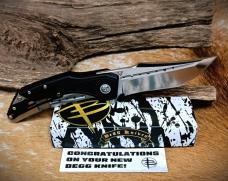 Begg Knives Astio BG008 Manual Flipper Knife G10 Frame Lock D2 3.5" Recurve Tanto Blade