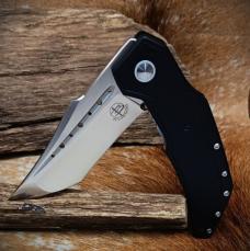 Begg Knives Astio BG008 Manual Flipper Knife G10 Frame Lock D2 3.5" Recurve Tanto Blade