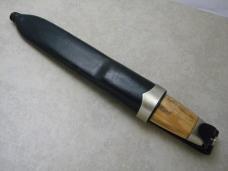 Brusletto Geilo Made in Norway Burl Wood Fixed Blade Knife w/Sheath