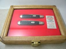 Schatt & Morgan USA Titusville PA Bone English Jack Knives in Display Box