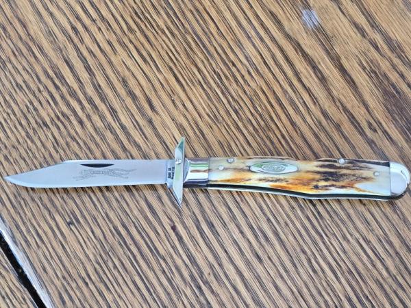 1971 CASE XX USA 5111 1/2 Stag CHEETAH Swing Guard Lockback Knife 9 dots SMALL tang stamp