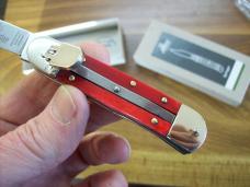 Hubertus Knife Solingen, Germany Small 08 Rare Red Smooth Bone 5 3/4 " Open Lilyput NIB