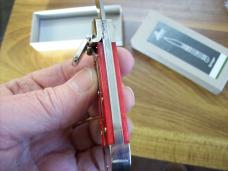 Hubertus Knife Solingen, Germany Small 08 Rare Red Smooth Bone 5 3/4 " Open Lilyput NIB