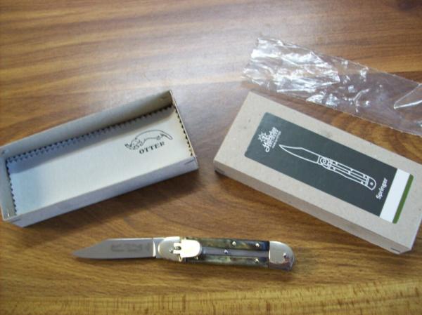 Hubertus Knife Solingen, Germany Small 08 Rare BIg Horn Edition 5 3/4 " Open Lilyput NIB
