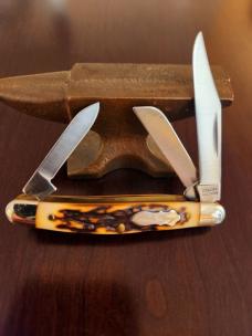 Vintage Schrade + USA 807UH Uncle Henry J.R. Stockman 3 Blade Folding Knife