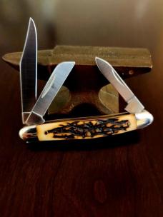 Vintage Schrade + USA 807UH Uncle Henry J.R. Stockman 3 Blade Folding Knife