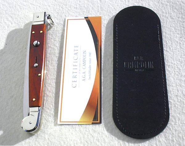 NEW AGA CAMPOLIN 12" ITALIAN SICILIANO FIGHTING KNIFE SANTOS MAHOGANY WOOD 4 MIL BLADE N/S BOLSTERS NEW AGA CAMPOLIN 12" ITALIAN SICILIANO FIGHTING KNIFE SANTOS MAHOGANY WOOD 4 MIL BLADE N/S BOLSTERS