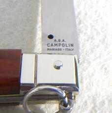 NEW AGA CAMPOLIN 12" ITALIAN SICILIANO FIGHTING KNIFE SANTOS MAHOGANY WOOD 4 MIL BLADE N/S BOLSTERS