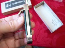 Hubertus Knife Solingen, Germany Small 08 Rare Green Smooth Bone 5 3/4 " Open Lilyput NIB