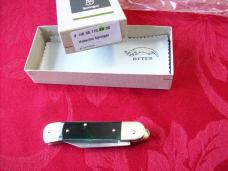 Hubertus Knife Solingen, Germany Small 08 Rare Green Smooth Bone 5 3/4 " Open Lilyput NIB
