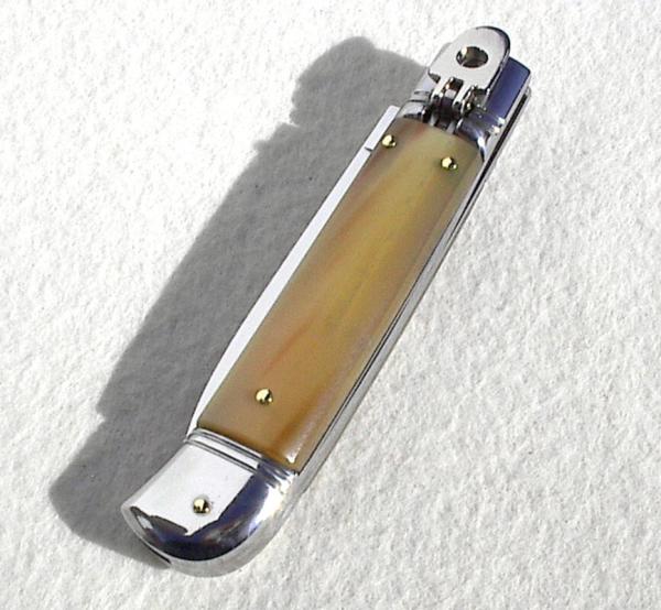NEW OLD STOCK AKC 8" ITALIAN SWITCHBLADE LEVER LOCK HONEY HORN HANDLES MANIAGO ITALY NEW OLD STOCK AKC 8" ITALIAN SWITCHBLADE LEVER LOCK HONEY HORN HANDLES MANIAGO ITALY