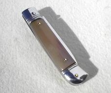 NEW OLD STOCK AKC 8" ITALIAN SWITCHBLADE LEVER LOCK HONEY HORN HANDLES MANIAGO ITALY