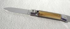 NEW OLD STOCK AKC 8" ITALIAN SWITCHBLADE LEVER LOCK HONEY HORN HANDLES MANIAGO ITALY