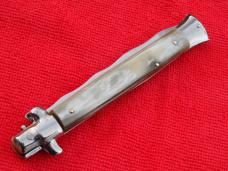  New Renzo Beltrame 11"  Italian Stiletto Blond-Horn Handles- SS Kriss Blade