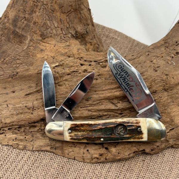 HEN & ROOSTER 253DS BERTRAM CUT SOLINGEN GERMANY STAG COUNTRY WHITTLER KNIFE -48