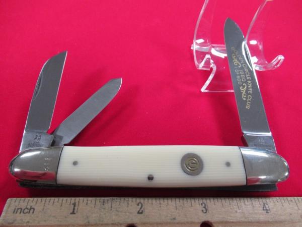 Robt Klass Kissing Crane 1980 Imitation Ivory Anglo Saxon Whittler Golden Circle Club Knife