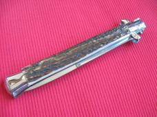 New Old Stock "AKC" 13 Inch Stag ITALIAN STILETTO Switchblade Knife