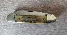 3 5/8" Schrade IXL Wostenholm Sheffield England 2 Blade Stag Canoe Knife, 1980's