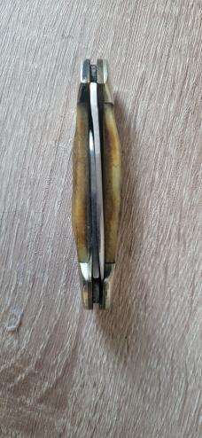 3 5/8" Schrade IXL Wostenholm Sheffield England 2 Blade Stag Canoe Knife, 1980's