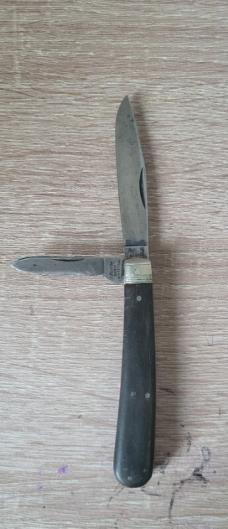 3 1/2" Rare J. Fenton & sons Two Blade Jack Knife, Sheffield England, Buffalo Horn Handles