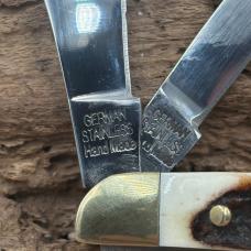 GERMAN BULL 2 Blade Traditional Folding Pocket Knife Stag GB-105 Peanut (82)