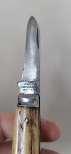 3 1/2" Rare Antique Abram Brooksbank Sheffield Pocket Knife – Late 19th to Early 20th Century