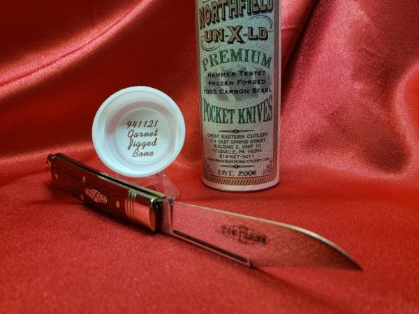 Great Eastern Cutlery Garnet Jigged Bone # 49 NEW in the tube. Mint Condition, no issues. GEC 941121