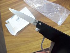 A.G.A. Campolin Rare Italian Gun Knife Black Ebonywood Circa 2019 UNUSED W/Box