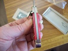 Hubertus Knife Solingen, Germany Small 08 Rare Red Smooth Bone 5 3/4 " Open Lilyput NIB