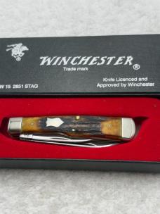 Winchester Trade Mark 1991 Gun Stock Pattern 2 Blade Pocket Knife Made In USA New In Box