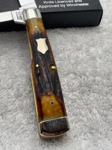 Winchester Trade Mark 1991 Gun Stock Pattern 2 Blade Pocket Knife Made In USA New In Box